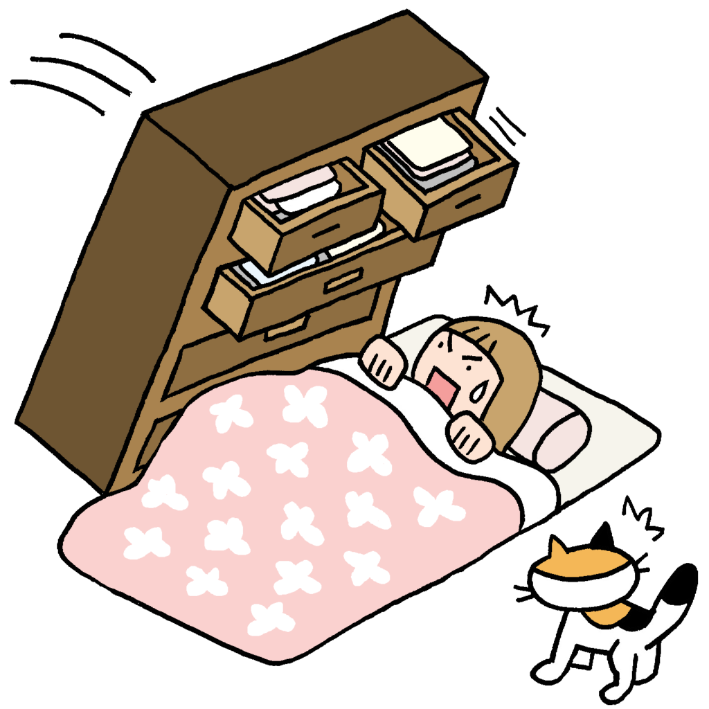 大前提として寝室には背の高い家具を持ち込んではいけません。