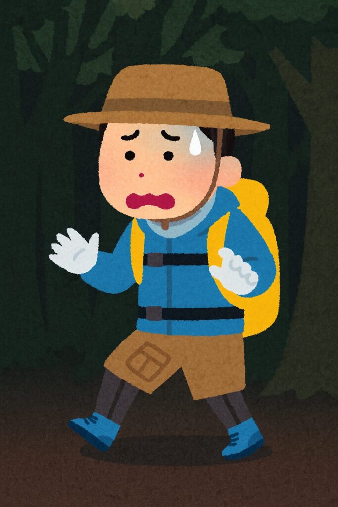 道に迷った人はパニックになって動き回る