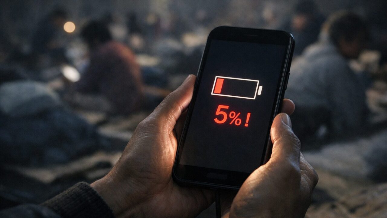 スマホ電池残量5%
